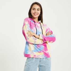 Wixra femmes sweat-shirts à colorant Femme nouvelle mode sweats à capuche chauds poche à manches longues automne hiver haut décontracté