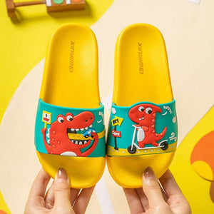 Summer Dinosaur Kids Slippers Boys Girls Slippers PVC Soft Non-slip 2021 Beach Sandals For Kids Home Bathroom Baby Flip Flops