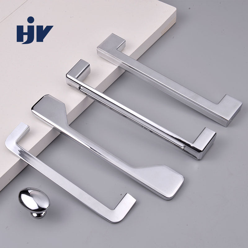 Furniture Handles Chrome Kitchen Cabinet handles Knobs Cupboard Wardrobe Pulls Modern Funiture Door Handles Drawer Button Handle
