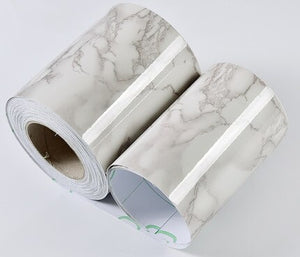 Marble Style Self-Adhesive Floor Stickers for Bathroom Skirting Corner Decals Waterproof Tiles Waistline Wallpaper Home Decor