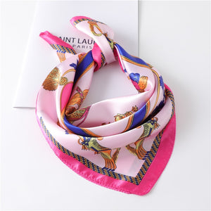 Women Square Silk Scarf Chiffon Satin Lady Hair Neck Foulard  Scarves Shawl Wrap Female Bandana Head Kerchief Hijab Headband