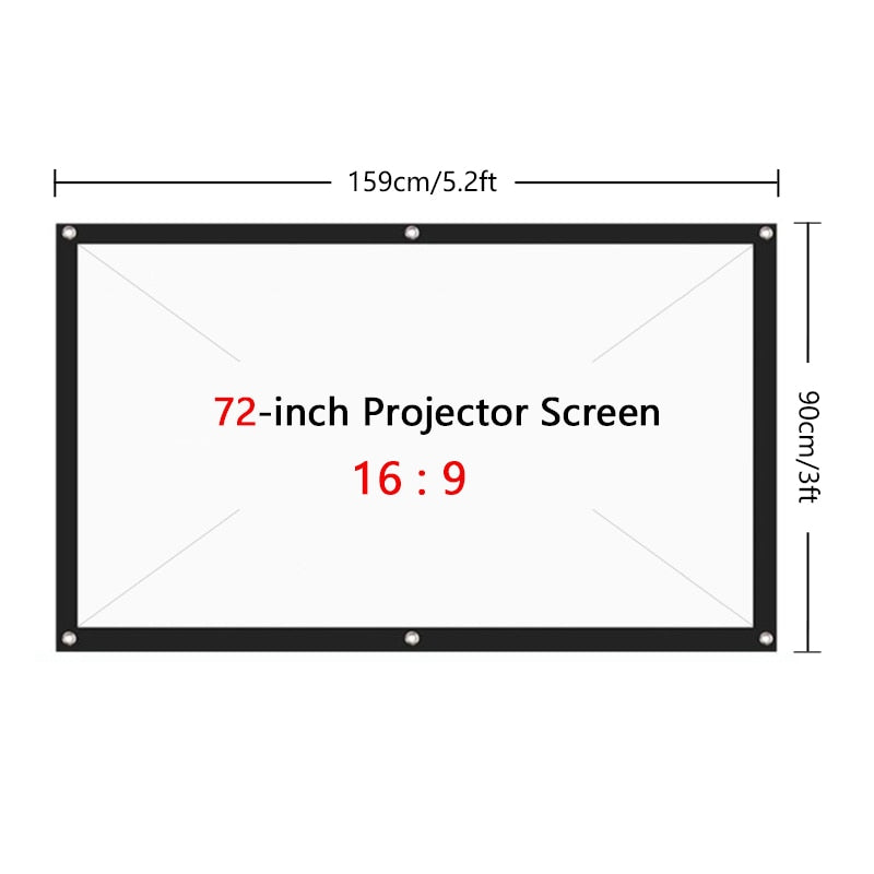Mini Portable famille LED Micro téléphone Portable vidéoprojecteur Home cinéma + 16:9 Polyester Spandex doux projecteur film écran