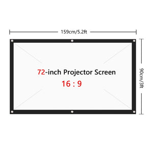 Mini Portable famille LED Micro téléphone Portable vidéoprojecteur Home cinéma + 16:9 Polyester Spandex doux projecteur film écran