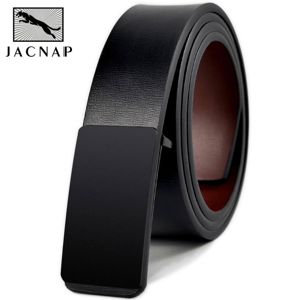 JACNAIP Vintage Leather Belts for Men Genuine Luxury Strap Smooth Buckle Cowboy Casual Design Brand Male Belts Ремни мужские
