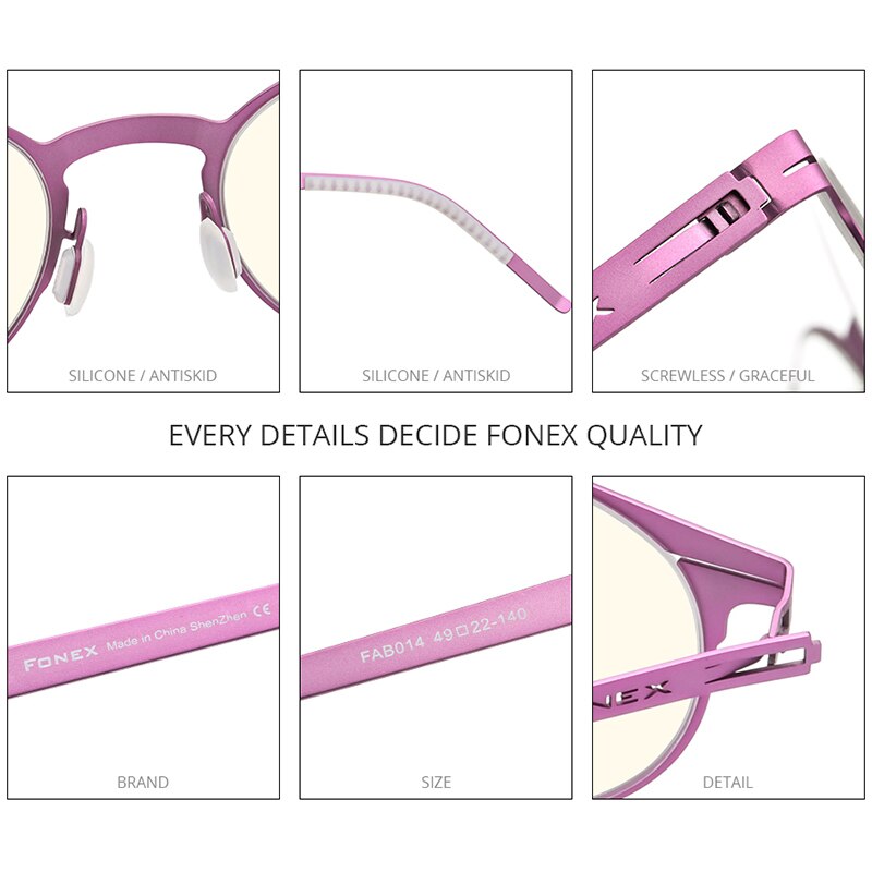 FONEX Anti Blue Light Blocking Glasses Women 2020 New Round UV Rays Filter Computer Gaming Screwless Eyeglasses Eyewear FAB014