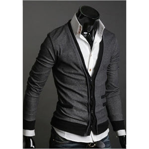 Zogaa 2021 Hot Dark Gray/Black Mens Fashion Simple Cotton Fake Pocket Zipper Man Imported Wool Sweater Cardigan Coat Jackets