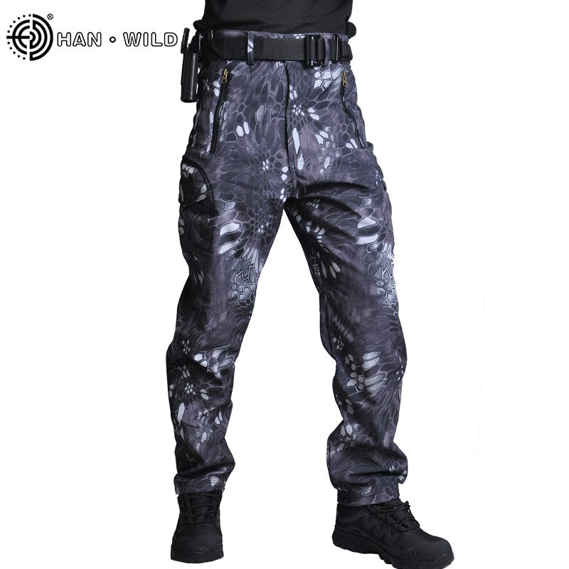 HAN sauvage militaire pantalon tactique Camouflage hommes Rip-stop épais polaire Combat pantalon militaire travail armée tenue pantalon de chasse