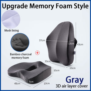 Memory Foam Seat Cushion Orthopedic Pillow Coccyx Office Chair Cushion Support Waist Back Cushion Car Seat Hip massage Pad Sets
