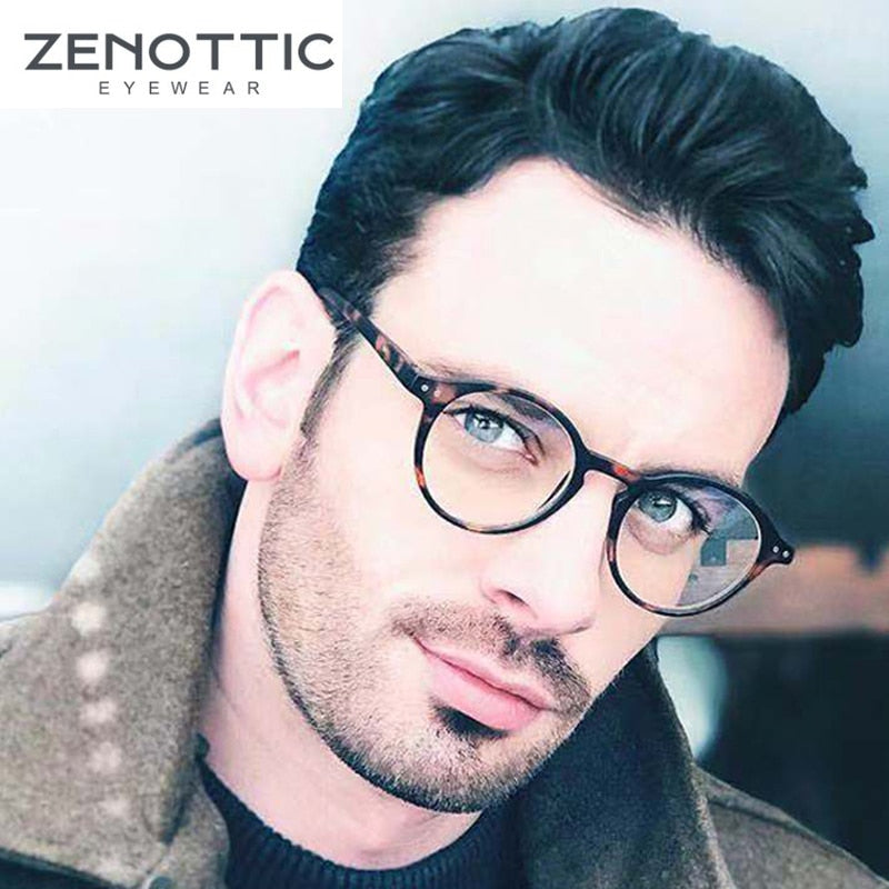 ZENOTTIC Round Frame Reading Glasses For Men Women Computer Optical Eyeglasses Hyperopia Anti Blue Light Reading Glasses Eyewear