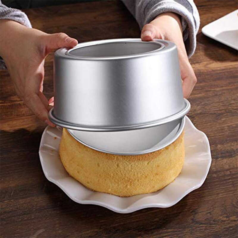 4/6/8 Inch Round Cake Pan Set With Removable Bottom Aluminum Alloy Chiffon Cake Mold/Mould Set 3 Tier Round Cakes Tins C019