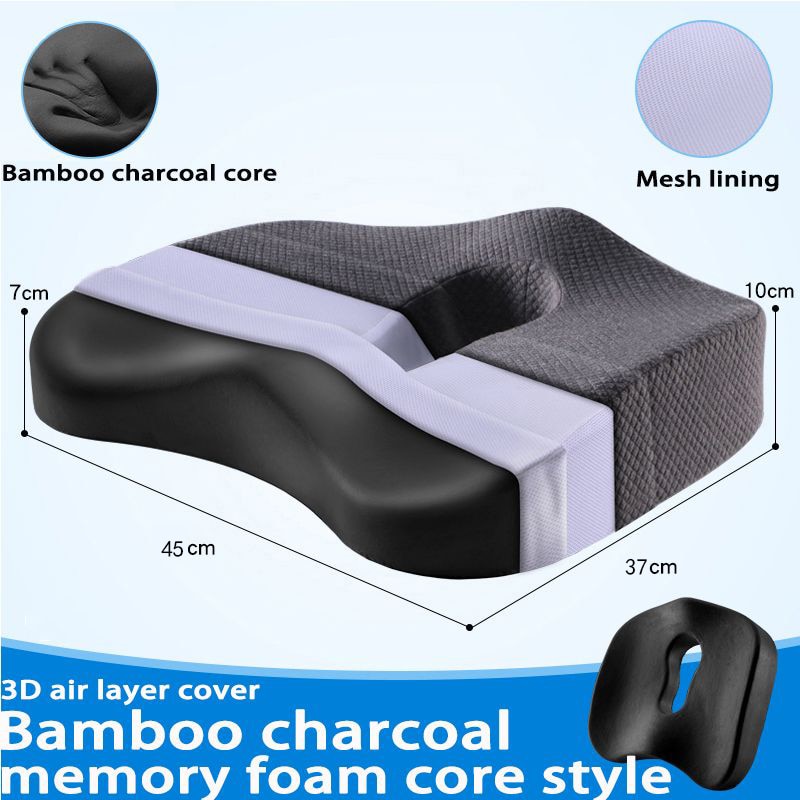 Memory Foam Seat Cushion Orthopedic Pillow Coccyx Office Chair Cushion Support Waist Back Cushion Car Seat Hip massage Pad Sets