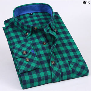 Men Flannel Plaid Shirt 100% Cotton 2020 Spring Autumn Casual Long Sleeve Shirt Soft Comfort Slim Fit Styles Brand Man Plus Size