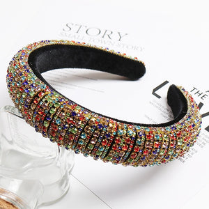 CN Baroque Full Crystal Hair Bands For Women Luxury Padded Diamond Headband Hair Hoop Christmas Gifts Christmas Hair Accessories