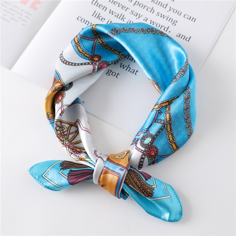 Women Square Silk Scarf Chiffon Satin Lady Hair Neck Foulard  Scarves Shawl Wrap Female Bandana Head Kerchief Hijab Headband