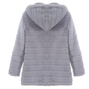 Winter Casual Solid Teddy Coat Women Long Sleeve Fleece Long Jacket Hooded Lamb Fur Coat Outerwear Fourrure #T2G