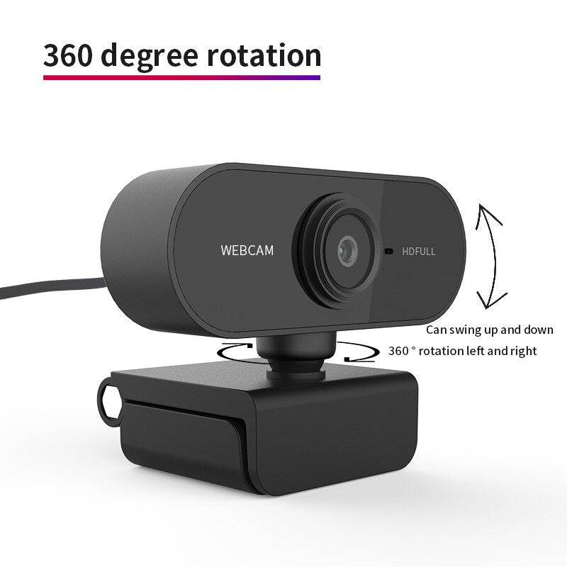 1080P HD Webcam Rotatable Autofocus USB 2.0 PC Desktop Web Camera Mini Computer Web Cam Video Recording For Live Work Conference