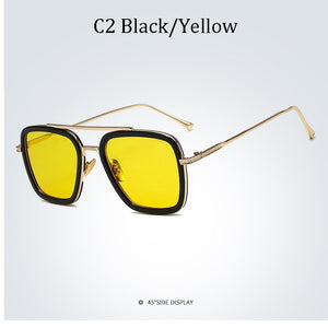 NEW luxury Avengers Tony Stark Style for women Sunglasses Men Square Brand Design Sun Glasses Oculos Retro male iron Man