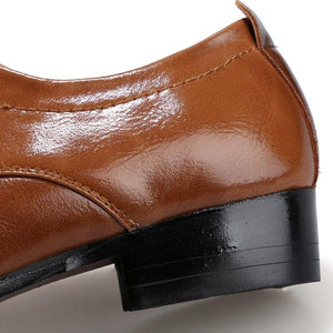 Merkmak Men Leather Shoes Man Business Dress Classic Style Flats Brown Black Lace Up Pointed Toe Shoe For Men Oxford Shoes