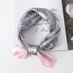Women Square Silk Scarf Chiffon Satin Lady Hair Neck Foulard  Scarves Shawl Wrap Female Bandana Head Kerchief Hijab Headband