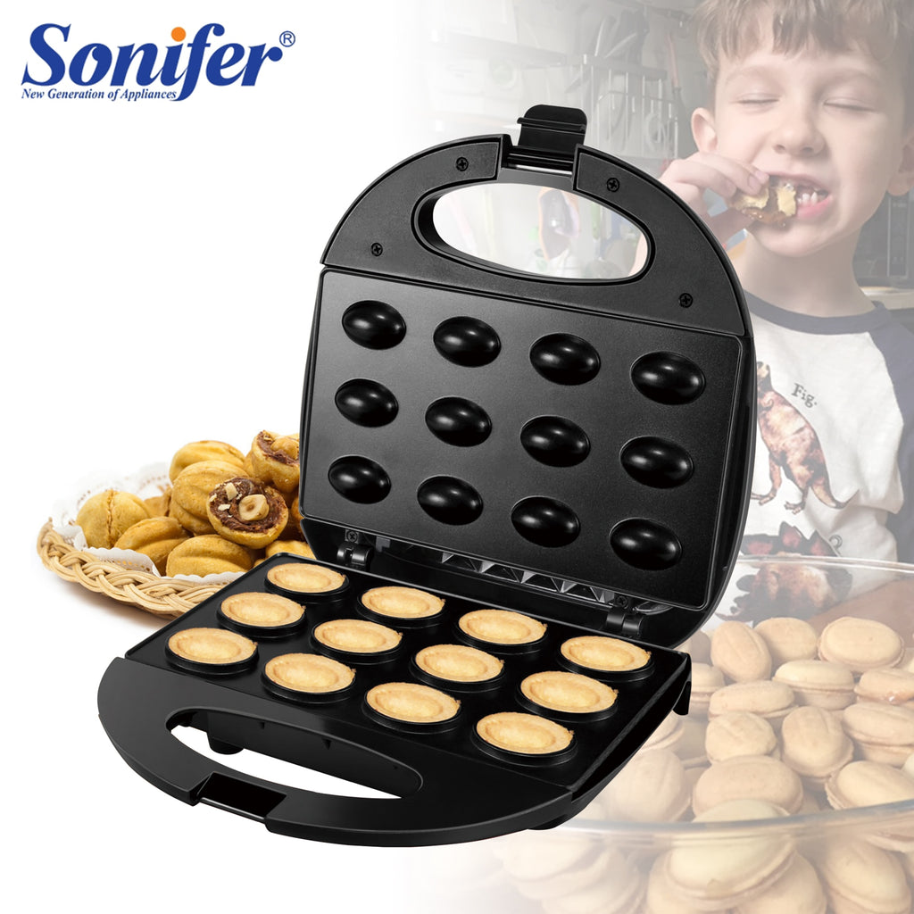 Electric Walnut Cake Maker Waffle Maker Automatic 12 Holes Nuts Maker Cake Maker Kitchen Breakfast Non-stick Cook Plates Sonifer