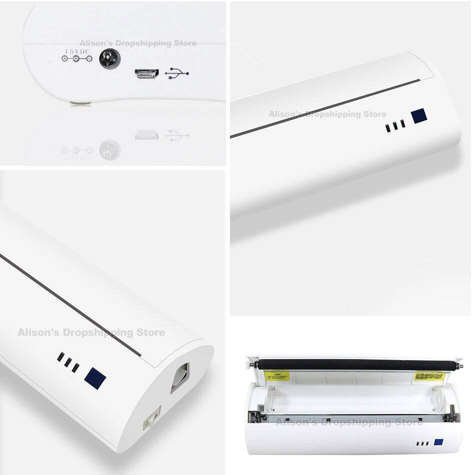 A4 Printer Thermal Bluetooth Printer with free APP Built-in Battery Support PDF Documents photos ios android PC USB