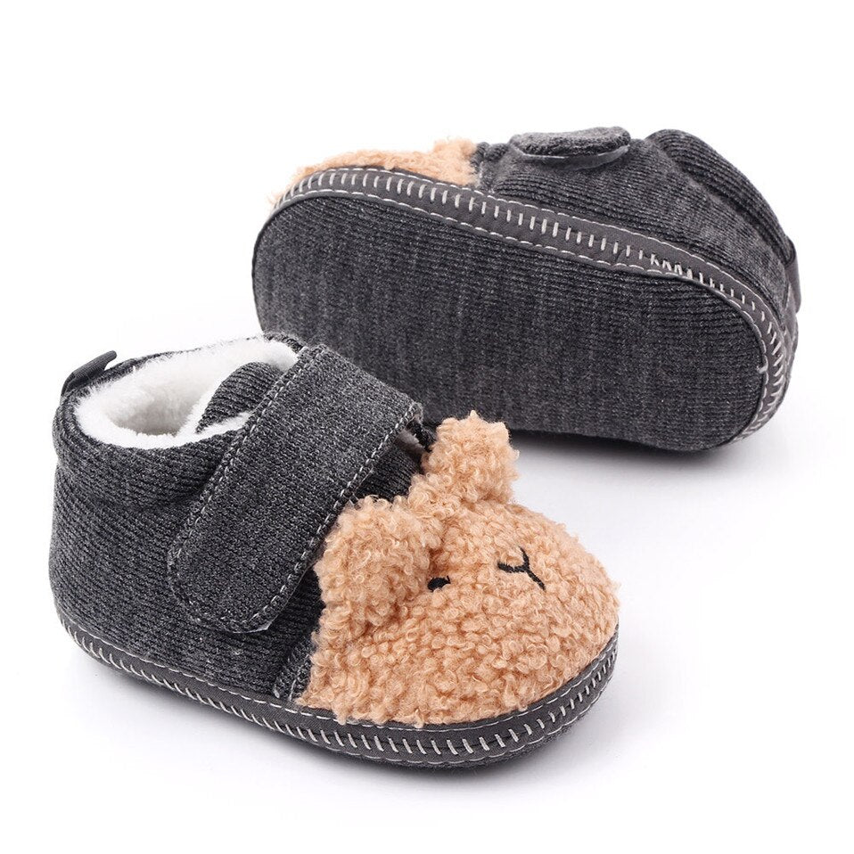 2021 Brand New Toddler Newborn Baby Crawling Shoes Boy Girl Cute Slippers Prewalker Trainers Fur Winter Animal Ears First Walker
