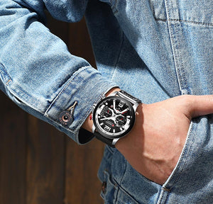 CURREN décontracté Sport montres pour hommes bleu Top marque de luxe militaire en cuir chronographe montre-bracelet homme horloge mode 8329