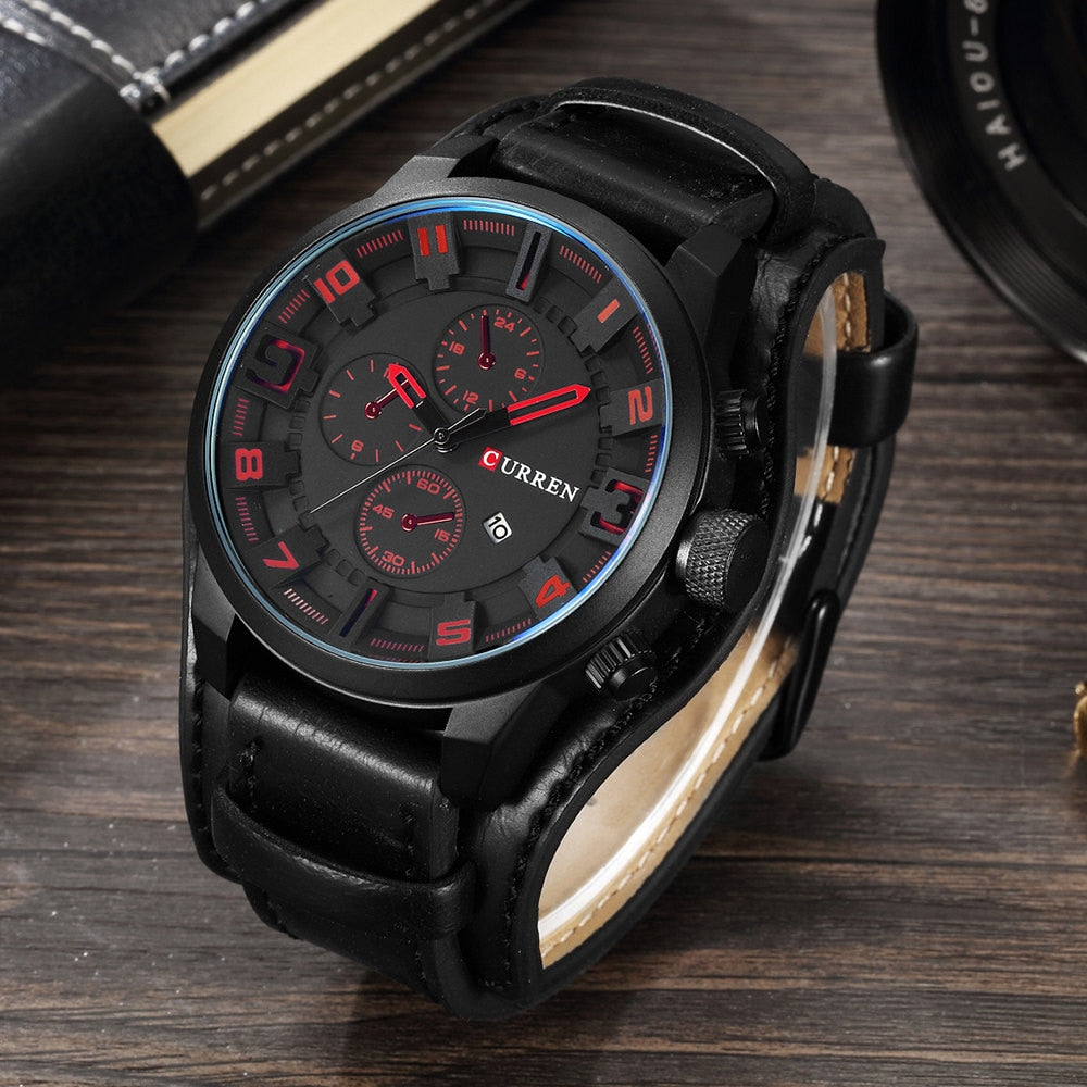 CURREN Top marque de luxe hommes montres hommes horloges Date Sport militaire horloge bracelet en cuir Quartz affaires hommes montre cadeau 8225