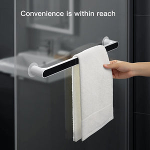 Self-adhesive Towel Holder Rack Wall Mounted Towel Hanger Bathroom Towel Bar Shelf Roll Holder Hanging Hook Bathroom Organizer