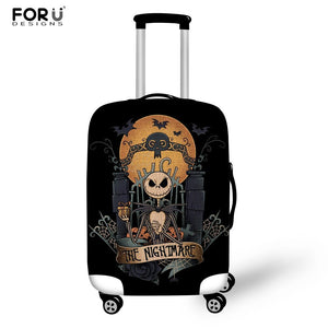 FORUDESIGNS Jack Skellington Brand Design Luggage Cover Protector Nightmare Before Christmas Print Travel Elastic Suitcase Cases