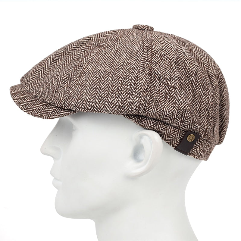New fashion plaid beret versatile classic with a little elastic hats fashion three beret men's casual hat high quality caps