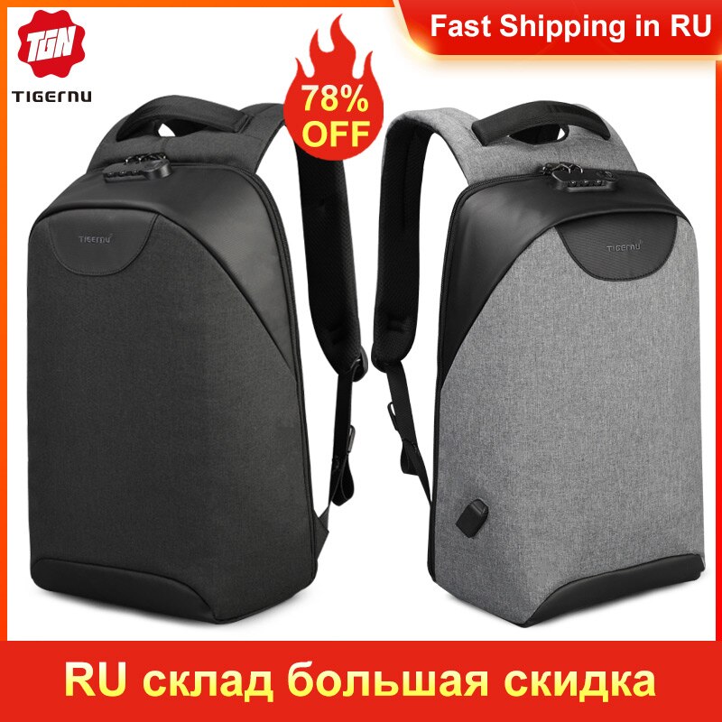 Big Discount TSA Lock Anti theft Men Backpack Laptop Backpacks Waterproof Travel RU Fast Delivery Clearance Sale Lowest Price