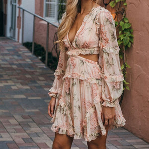 Paris Girl Summer Beach Mini Dress Woman Spaghetti Strap Cross Backless Sexy Deep V Print Bodycon Vestidos Fashion Short Dress