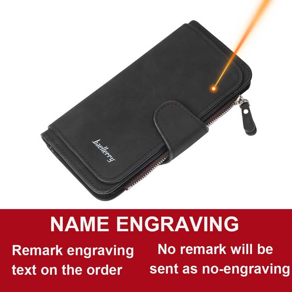 2020 Women Wallets Name Engrave Fashion Long Leather Top Quality Card Holder Classic Female Purse Zipper Wallet For Women