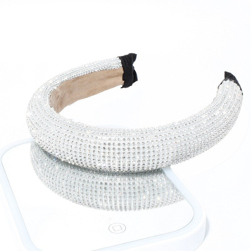 CN Baroque Full Crystal Hair Bands For Women Luxury Padded Diamond Headband Hair Hoop Christmas Gifts Christmas Hair Accessories