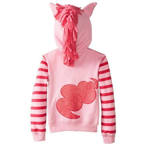 Manteau de printemps pour filles | Petit poney, dessin animé en coton, nouveauté sweat-shirt à capuche pour enfants, beaux manteaux, vêtements pour enfants