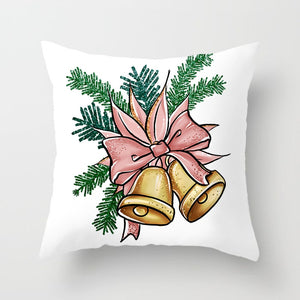 Elk Deer Santa Claus Snowman Christmas Cushion Cover Throw Pillow Xmas New Year Decor Home Decoration Polyester Pillowcase 40543