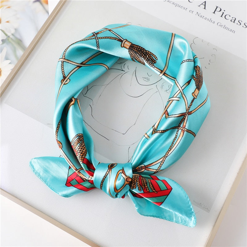 Women Square Silk Scarf Chiffon Satin Lady Hair Neck Foulard  Scarves Shawl Wrap Female Bandana Head Kerchief Hijab Headband