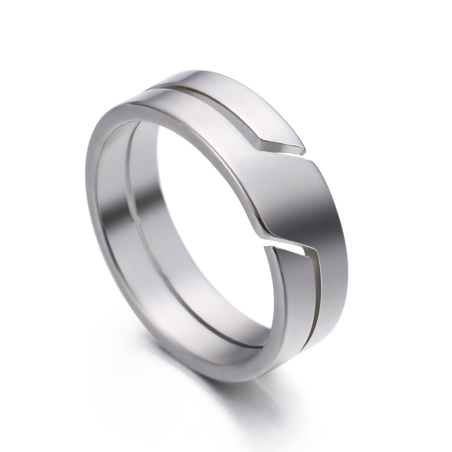 Skyrim Fashion Simple Stainless Steel Couple Ring for Women Men Casual Finger Rings Jewelry Engagement Anniversary Gift 2021 New