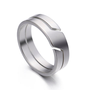 Skyrim Fashion Simple Stainless Steel Couple Ring for Women Men Casual Finger Rings Jewelry Engagement Anniversary Gift 2021 New