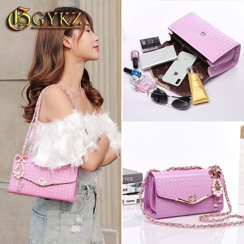 Gykz Satchel Handbag for Women Small Shoulder and Crossbody Chain Bag Luxury Designer Flap 2020 New Pu Korean High Quality Cheap