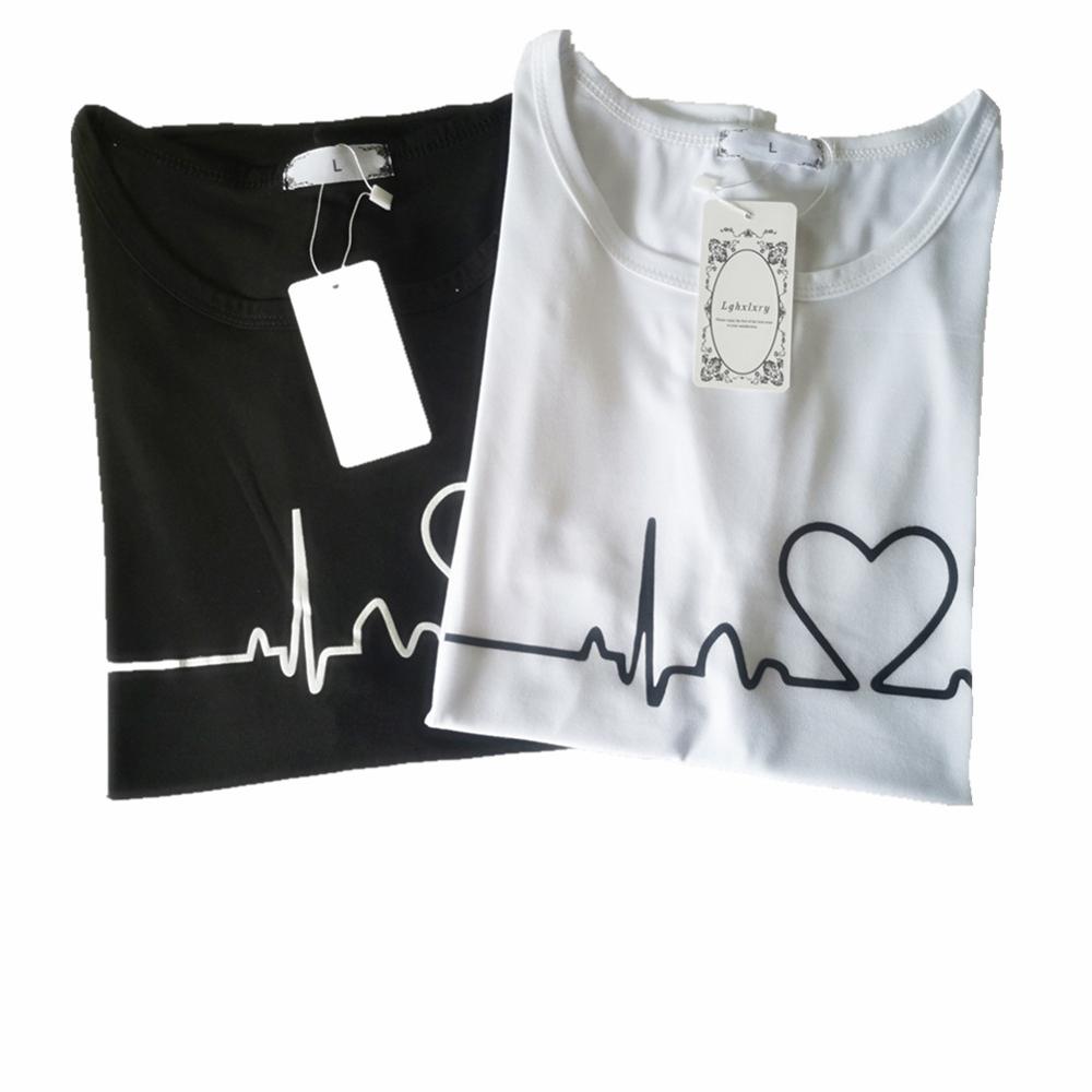 2020 nouvelles femmes T-shirts décontracté Harajuku amour imprimé hauts t-shirt été femme t-shirt à manches courtes t-shirt pour les femmes vêtements