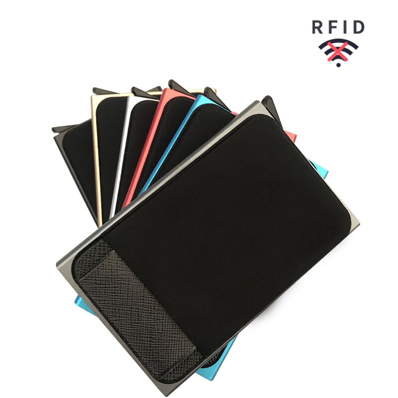 Men Business Aluminum Cash ID Card Holder RFID Blocking Slim Metal Wallet Coin Purse card case credit card wallet rfid wallet