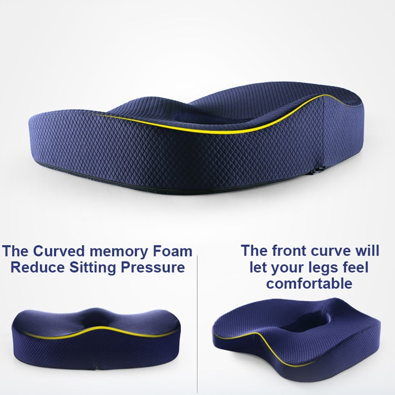 Memory Foam Seat Cushion Orthopedic Pillow Coccyx Office Chair Cushion Support Waist Back Cushion Car Seat Hip massage Pad Sets