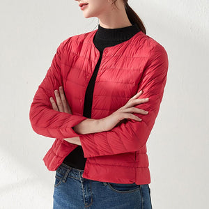 2020 Women‘s Autumn Down Jacket Female Ultra Thin Plus Size Pink Down Jackets Ultra Light Warm Coat Short Jackets Women Tops