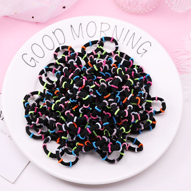 100PCS/Set Girls Candy Colors Nylon Elastic Hair Bands Children Rubber Band Headband Scrunchie Fashion Hair Accessories