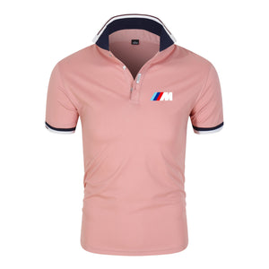 New BMW men polo shirt summer breathable short sleeve power t-shirt high quality lapel loose brand cotton sweatshirt Top Tees