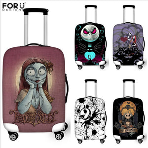 FORUDESIGNS Jack Skellington Brand Design Luggage Cover Protector Nightmare Before Christmas Print Travel Elastic Suitcase Cases
