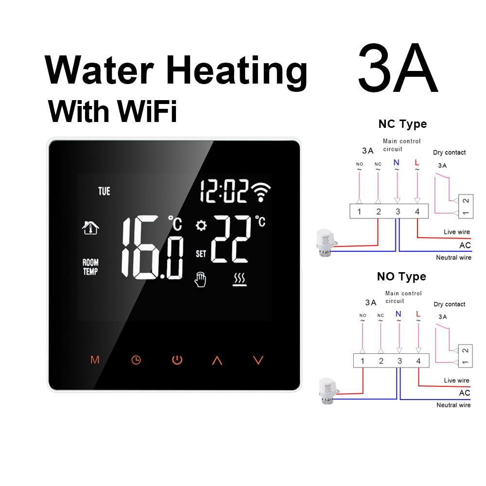 Thermostat intelligent d'avatto Tuya WiFi, télécommande électrique de température de chaudière d'eau/gaz de chauffage par le sol pour Google Home, Alexa