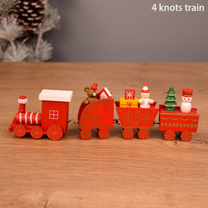 Wooden Christmas Train Ornament Christmas Decoration For Home Santa Claus Gift Toys Crafts Table Deco Navidad Xmas 2021 New Year
